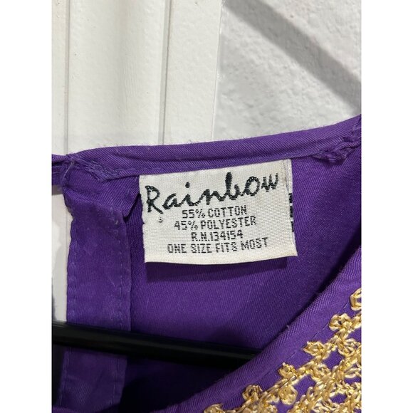 Rainbow Brand Purple Embroidered African Dashiki Dress Skirt Set - Picture 9 of 12